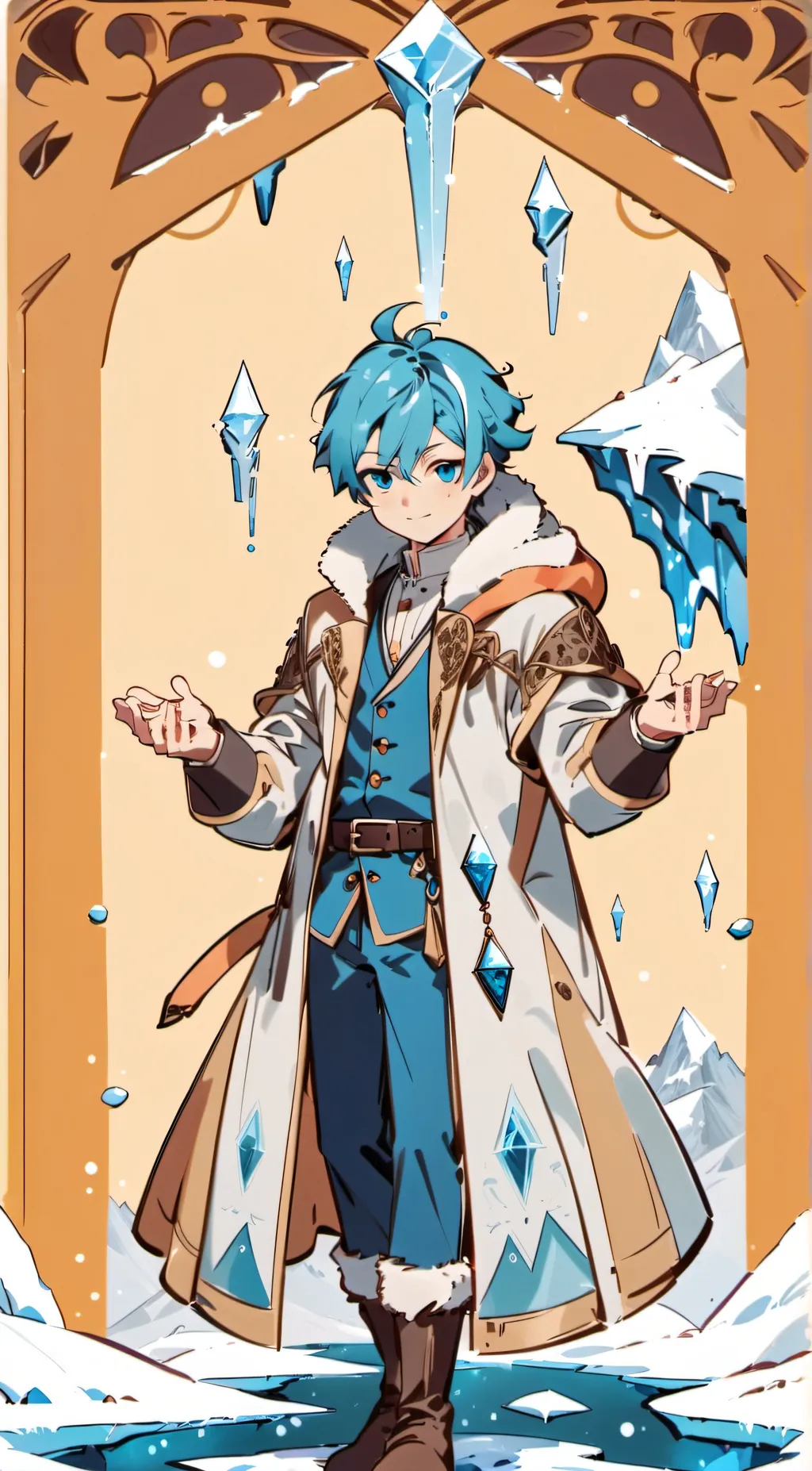 ai character: Blue background