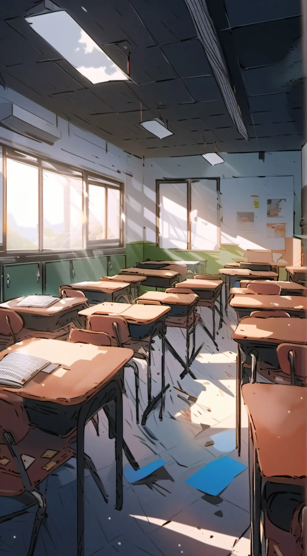 ai character: school lockdown background