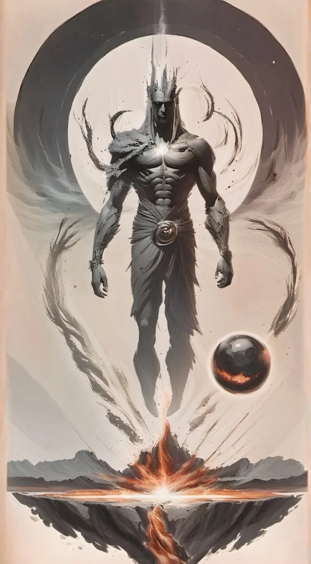 ai character: Black hole zen background