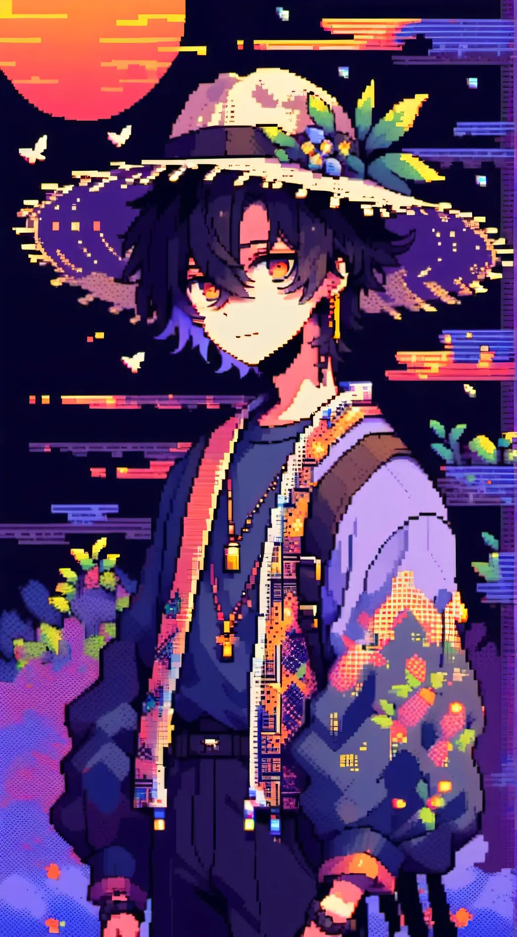 ai character: straw hat background