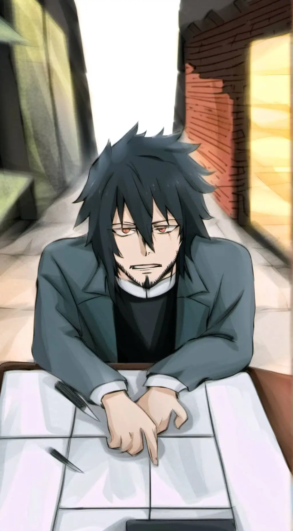 ai character: Mr. Aizwa  background