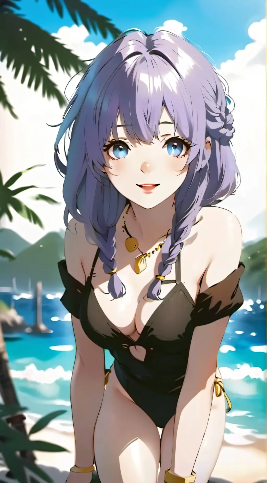 ai character: Uppermoons beach background