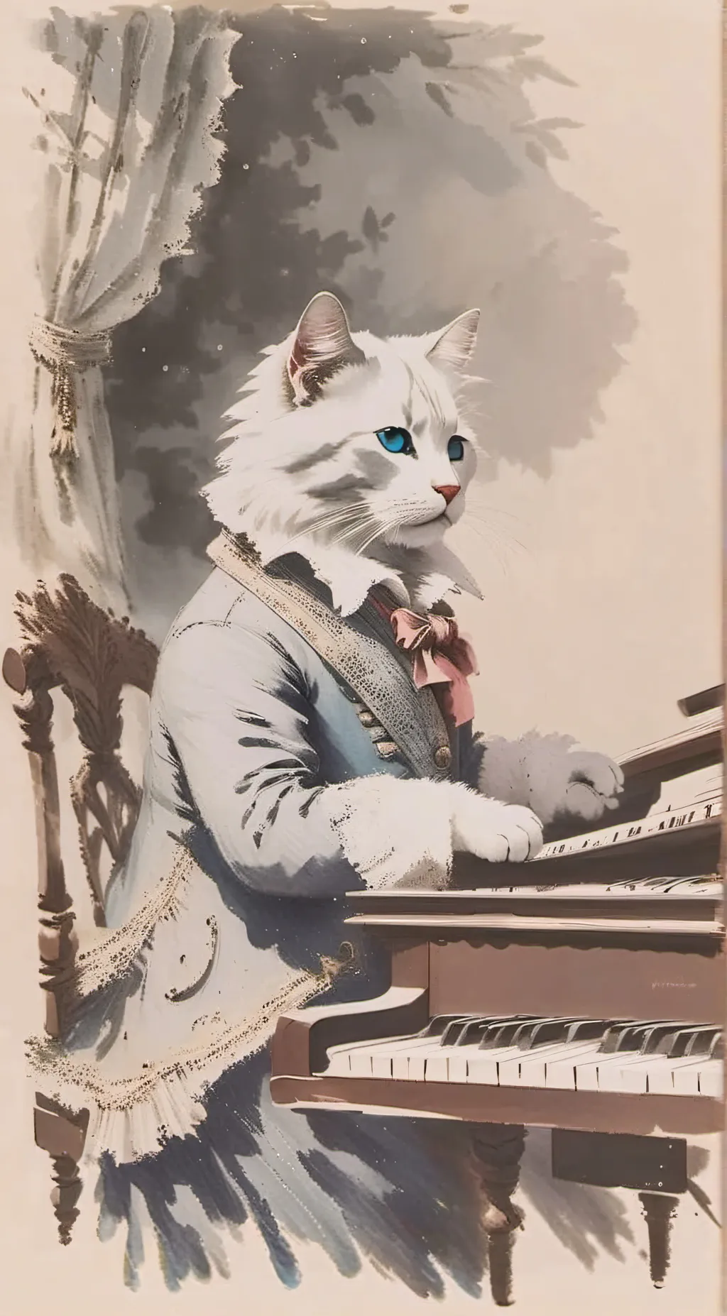 ai character: Meowzart   background