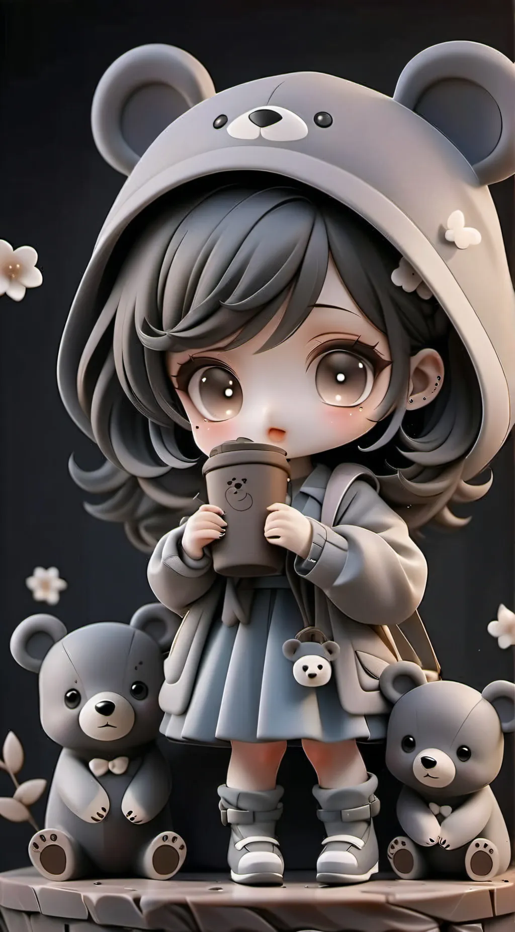 ai character: Snowy background