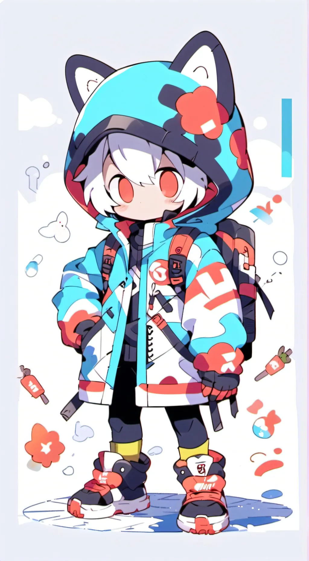 ai character: tv woman background