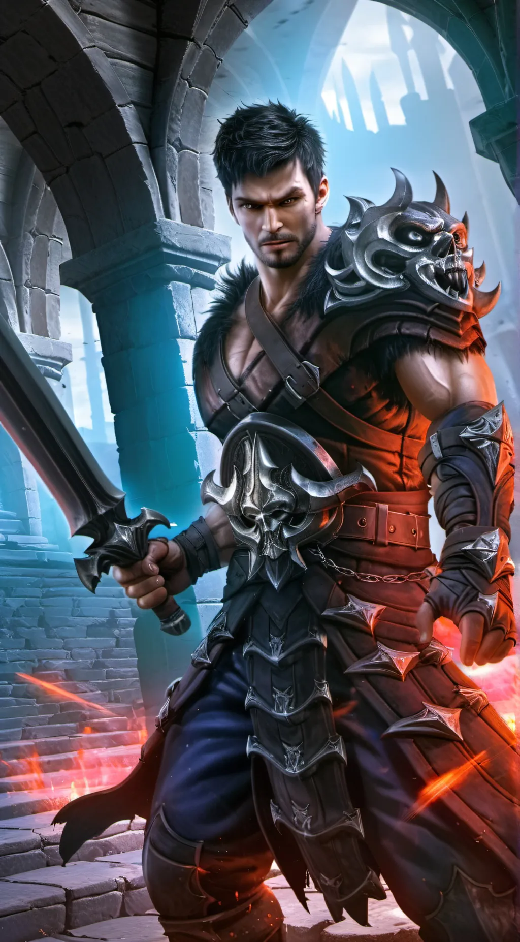 ai character: Dungeon Warrior LV background