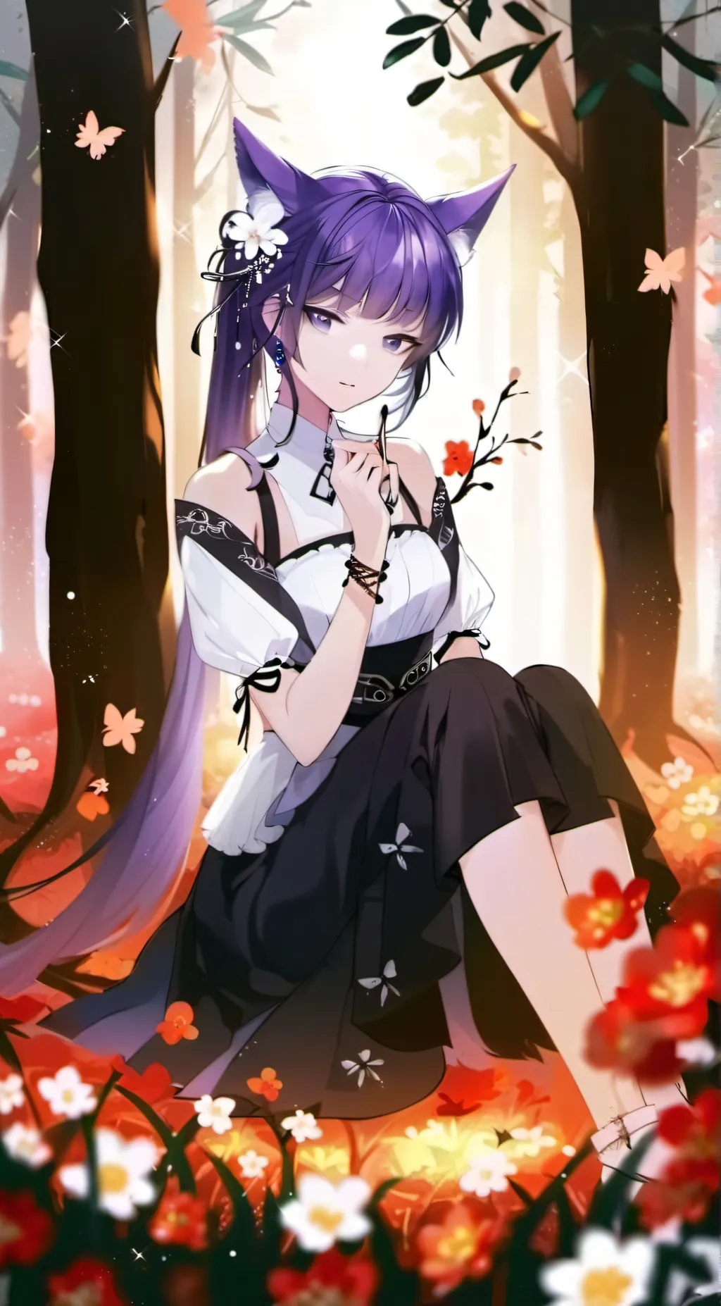 ai character: Violet  background