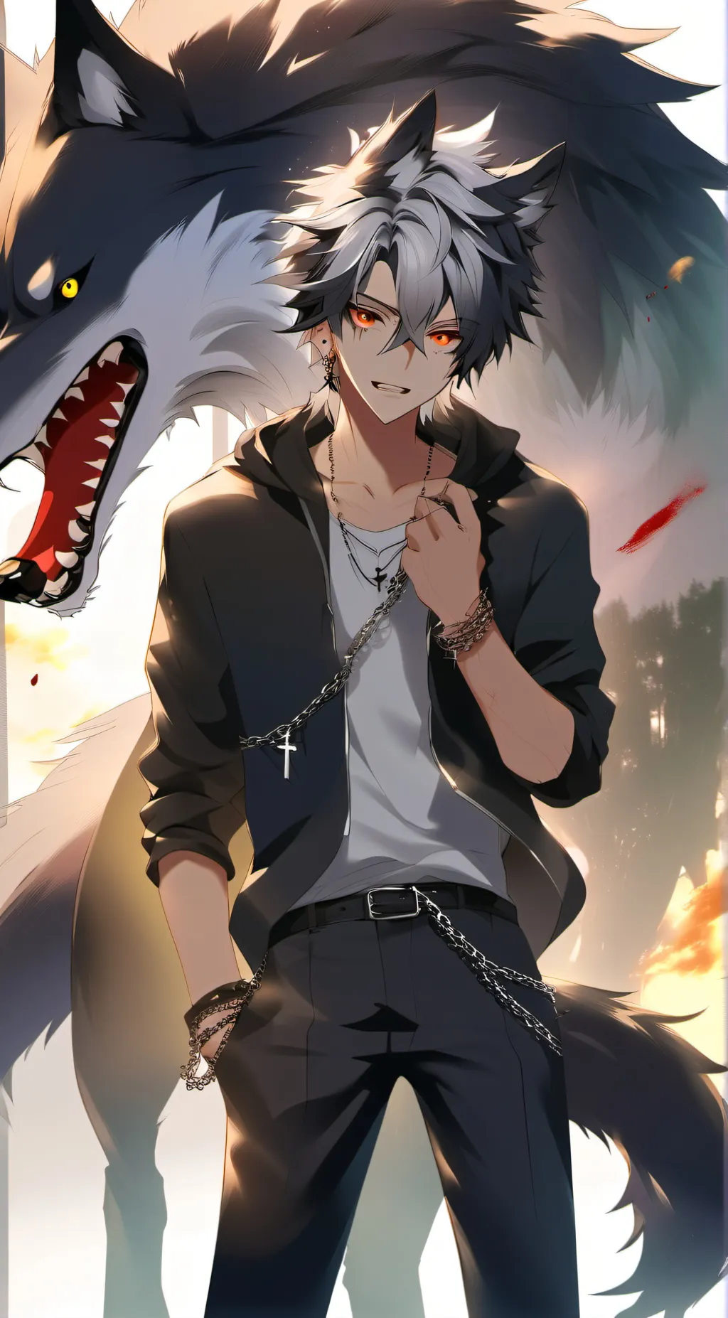 ai character: Zack Alpha Wolf background