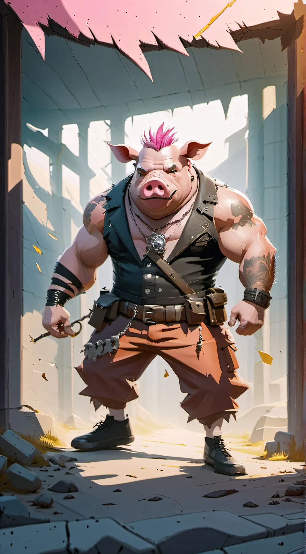 ai character: porkie the pig 🐷 background