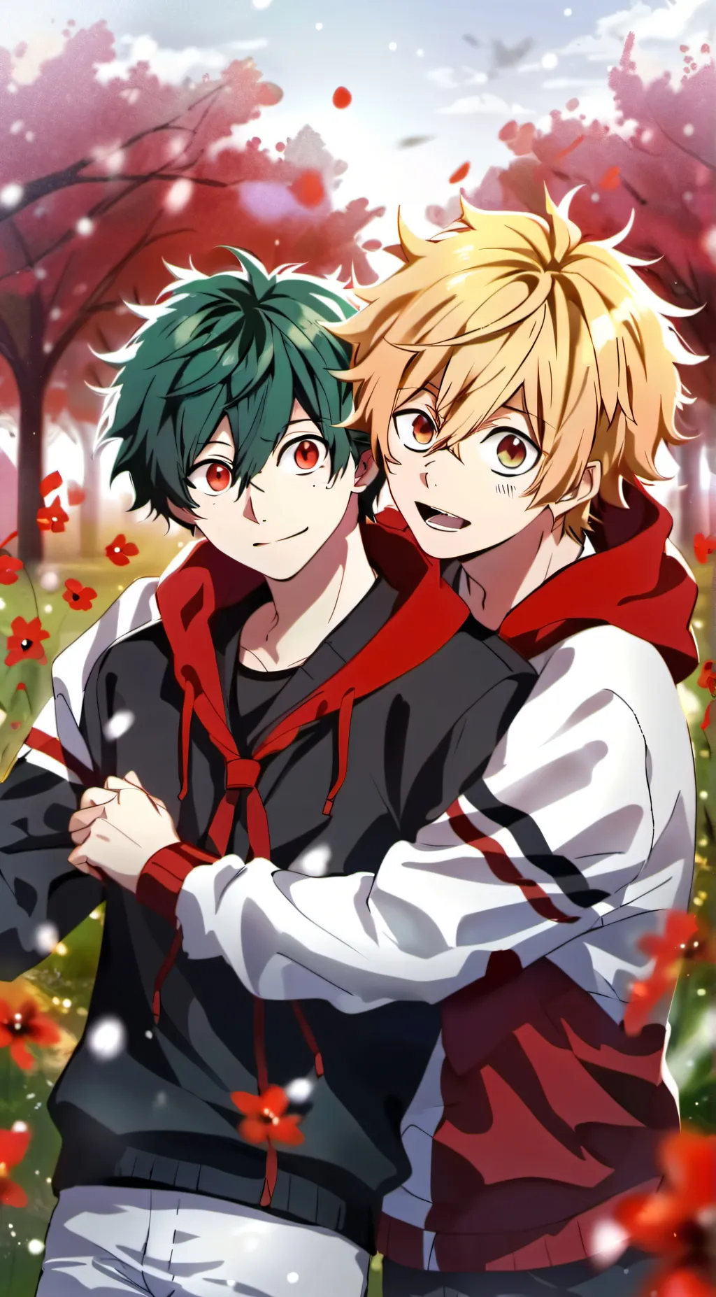 ai character: deku & bakugo background