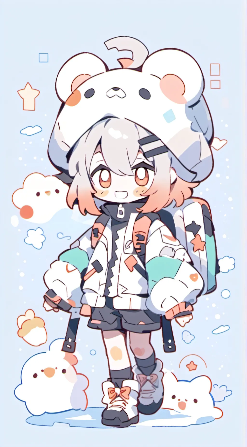 ai character: McDonalds sun background