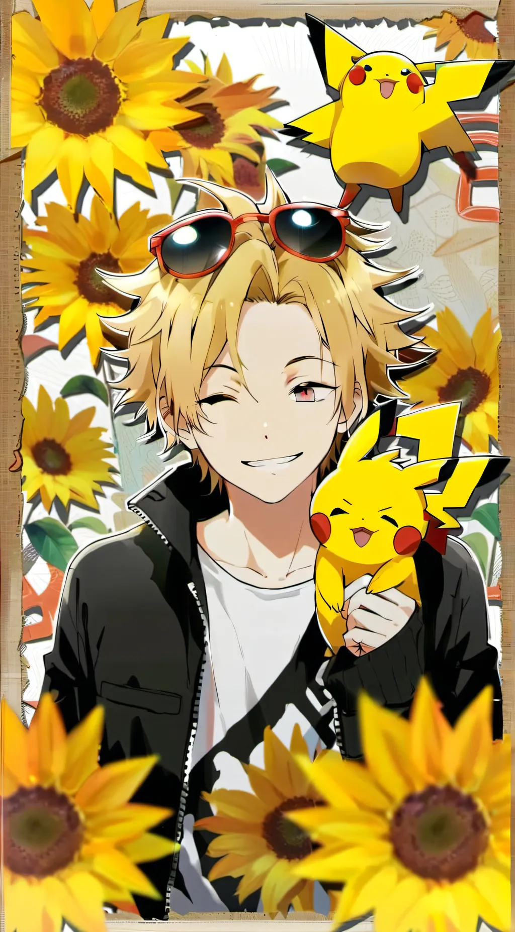 ai character: Denki Kaminari  background