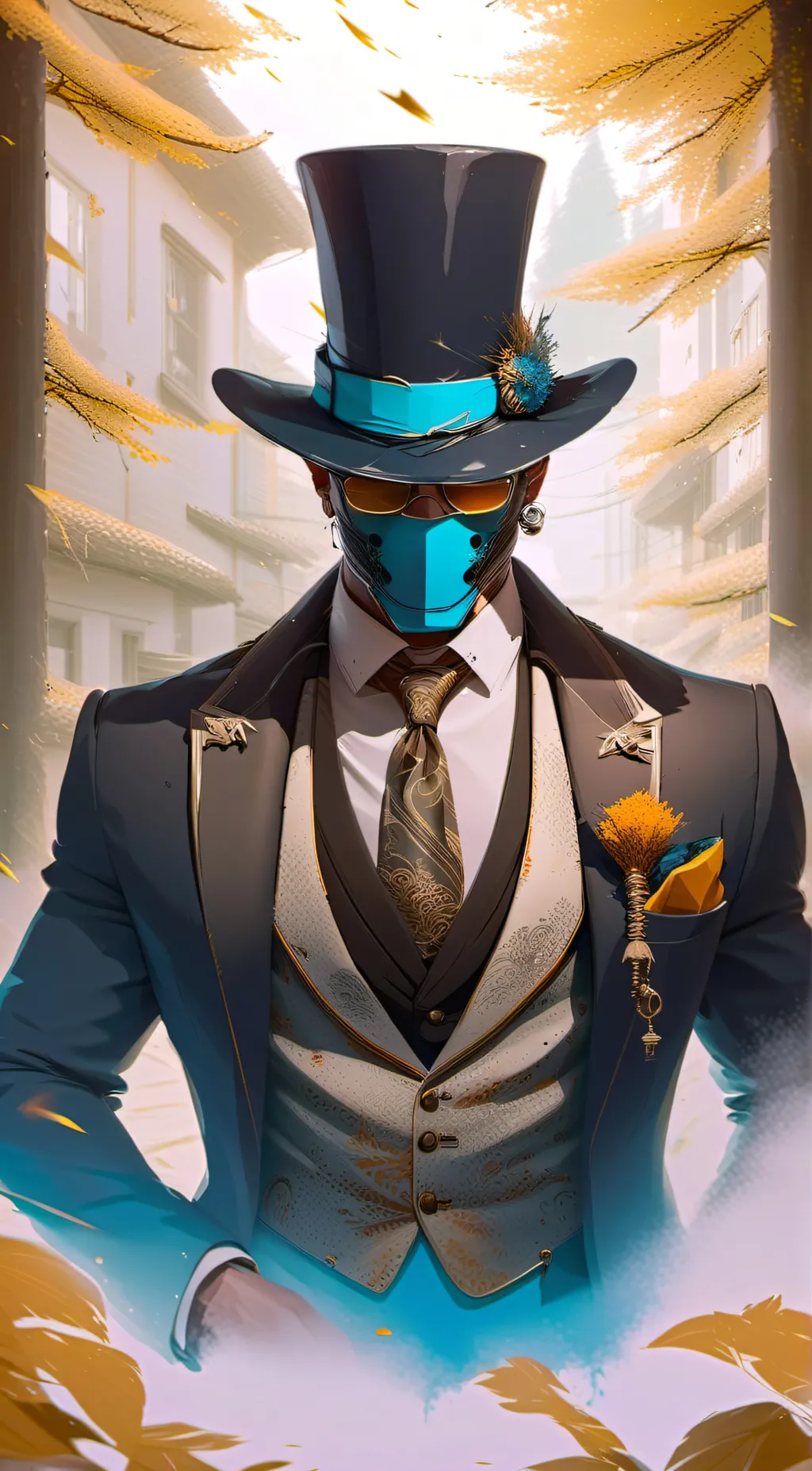 ai character: Mr. Cyan background