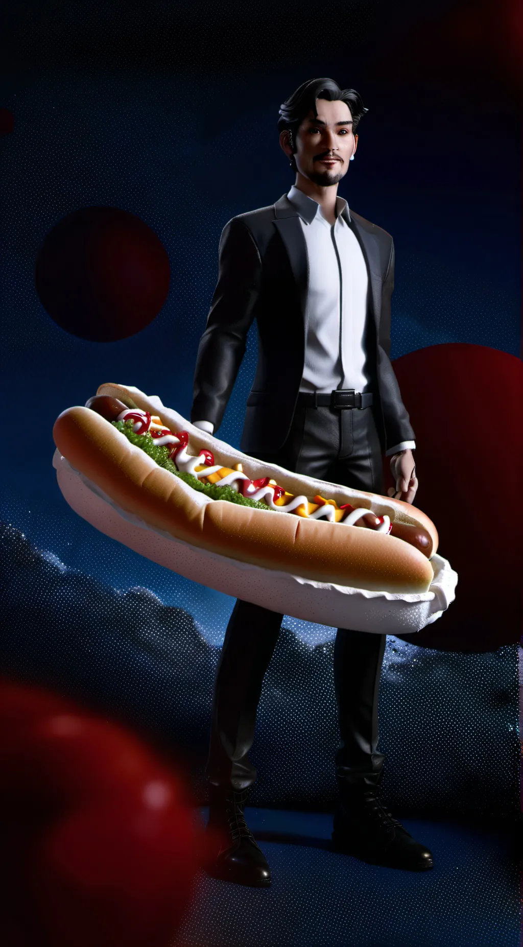 ai character: hotdog lord background