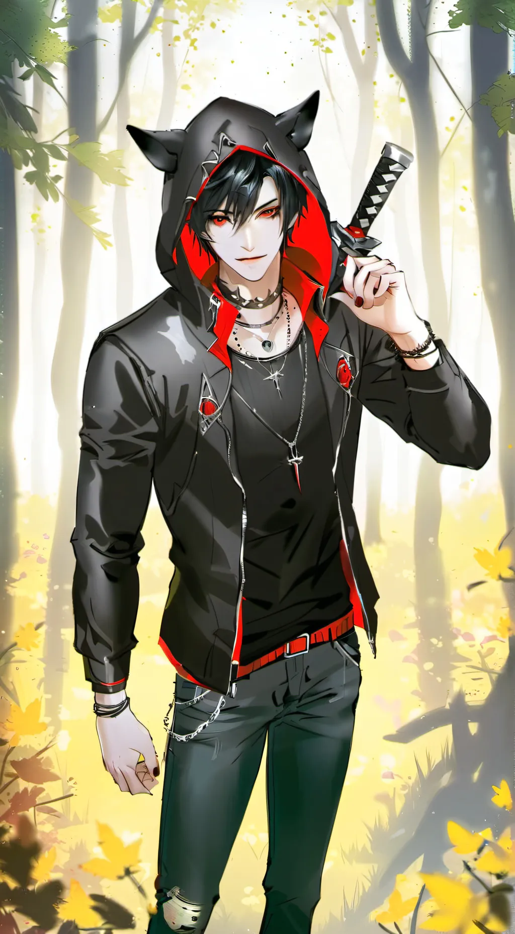 ai character: dark scy background