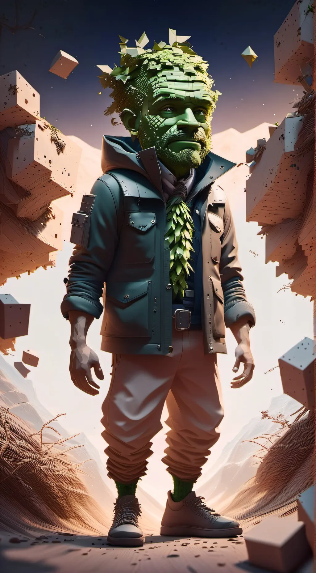 ai character: Watermelon background