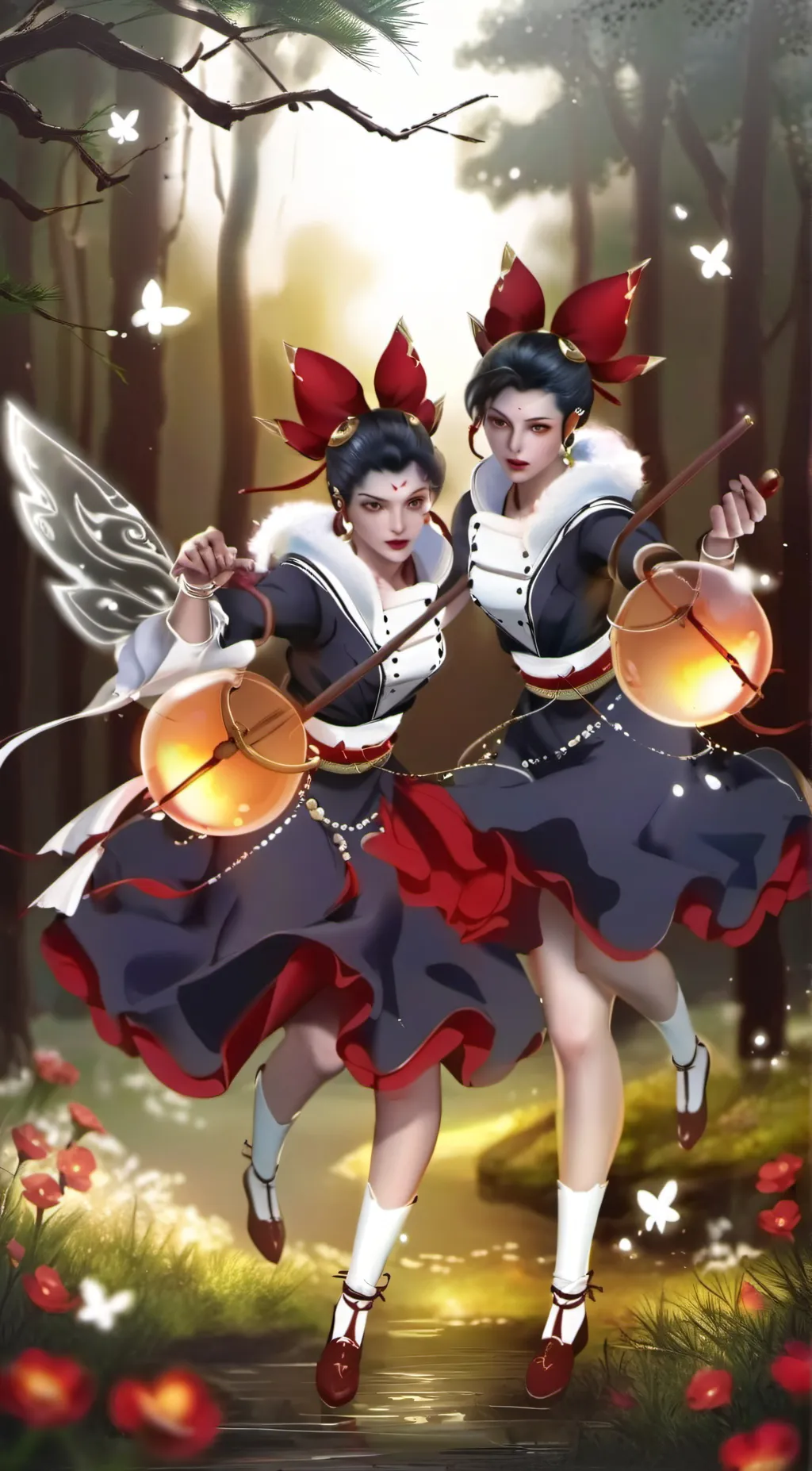 ai character: Luna and Lana background