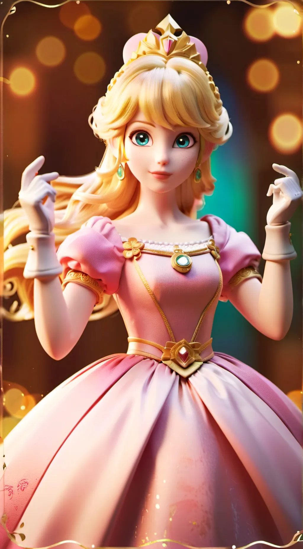 ai character: princess peach background