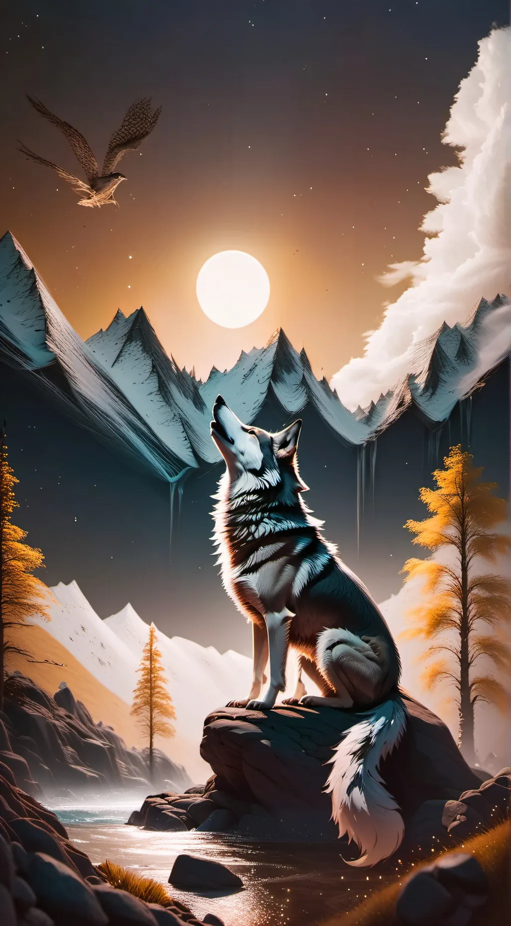 ai character: wolf  background