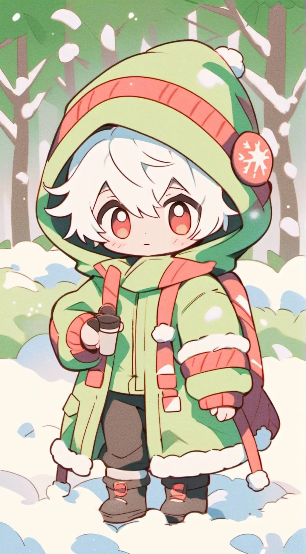 ai character: aul Christmasparty background