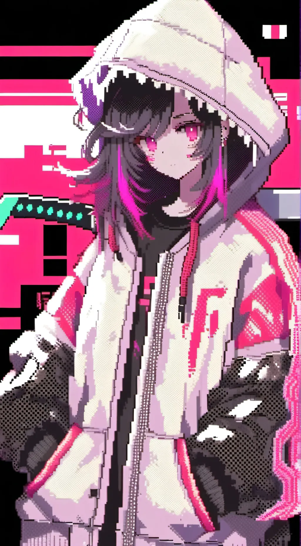 ai character: glitch (female) background