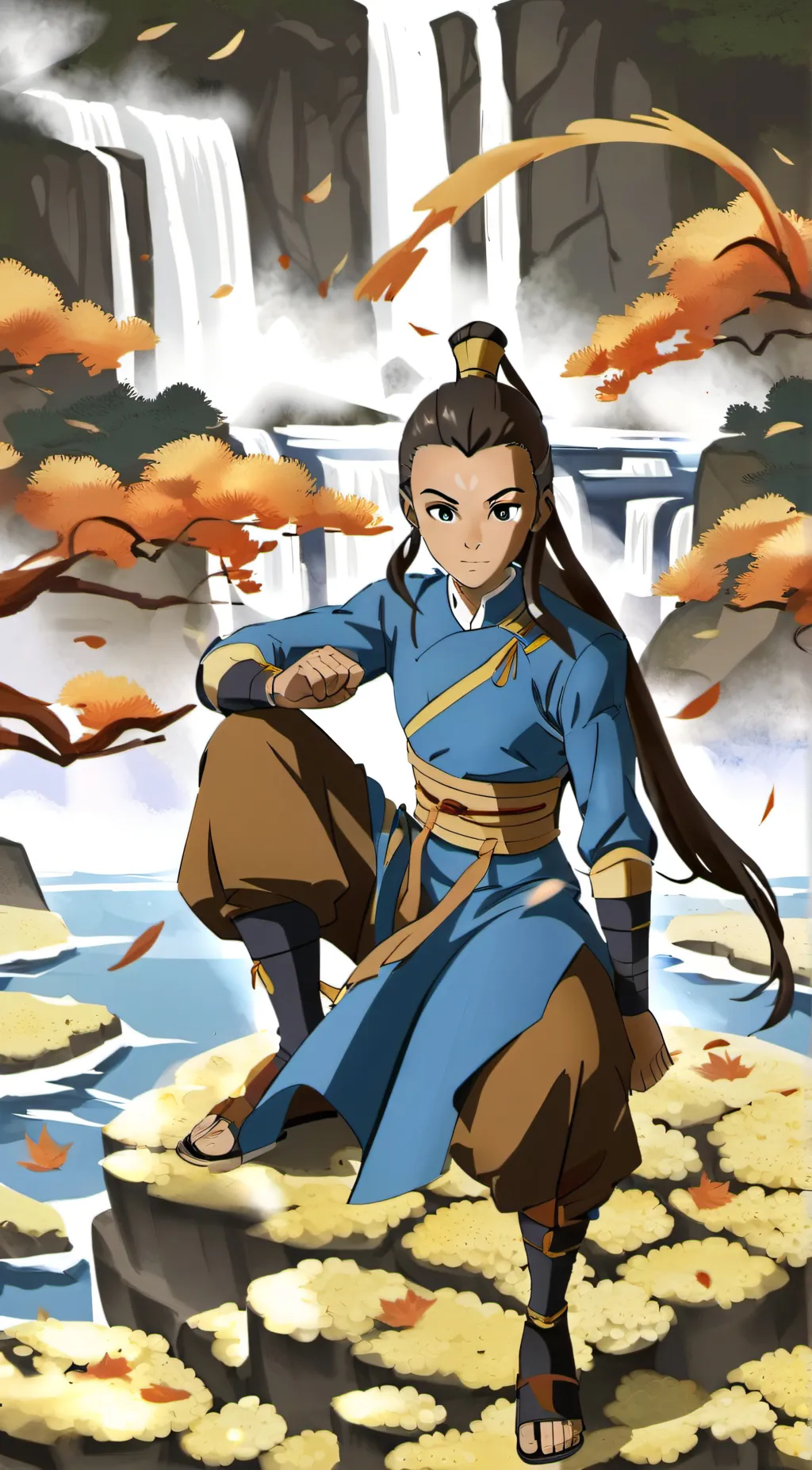 ai character: Katara and aang background
