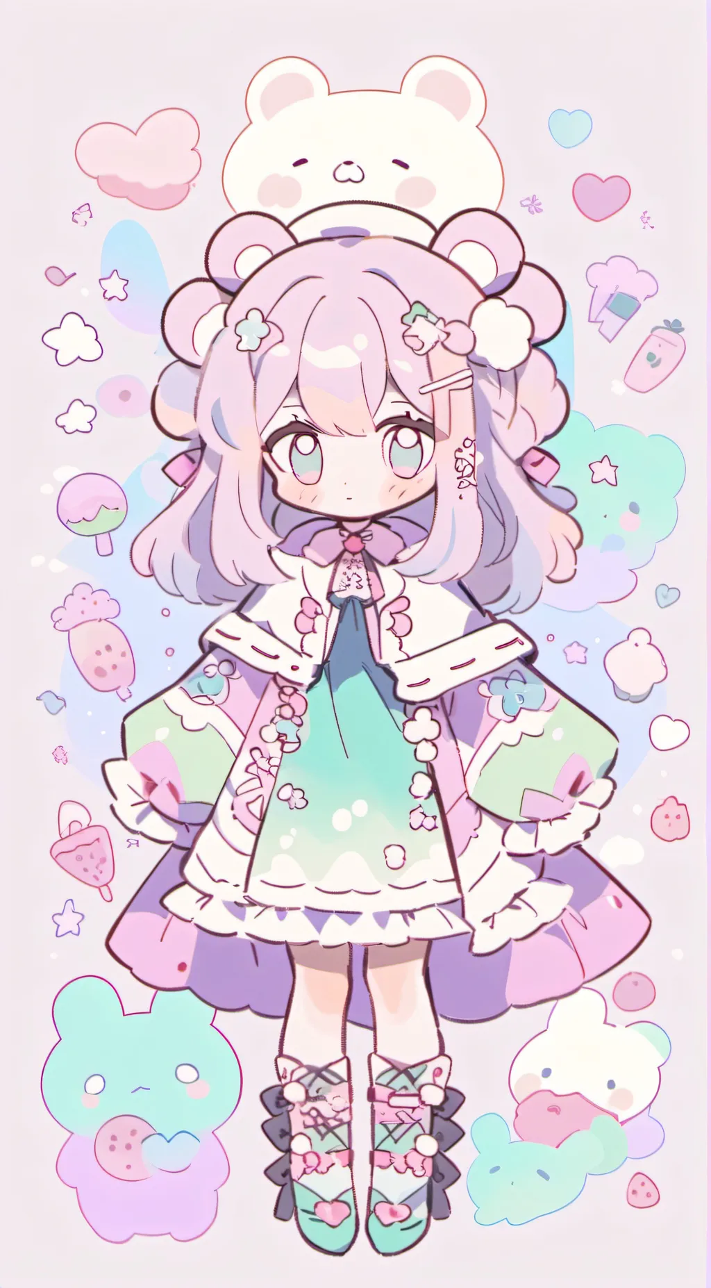 ai character: kawaii background