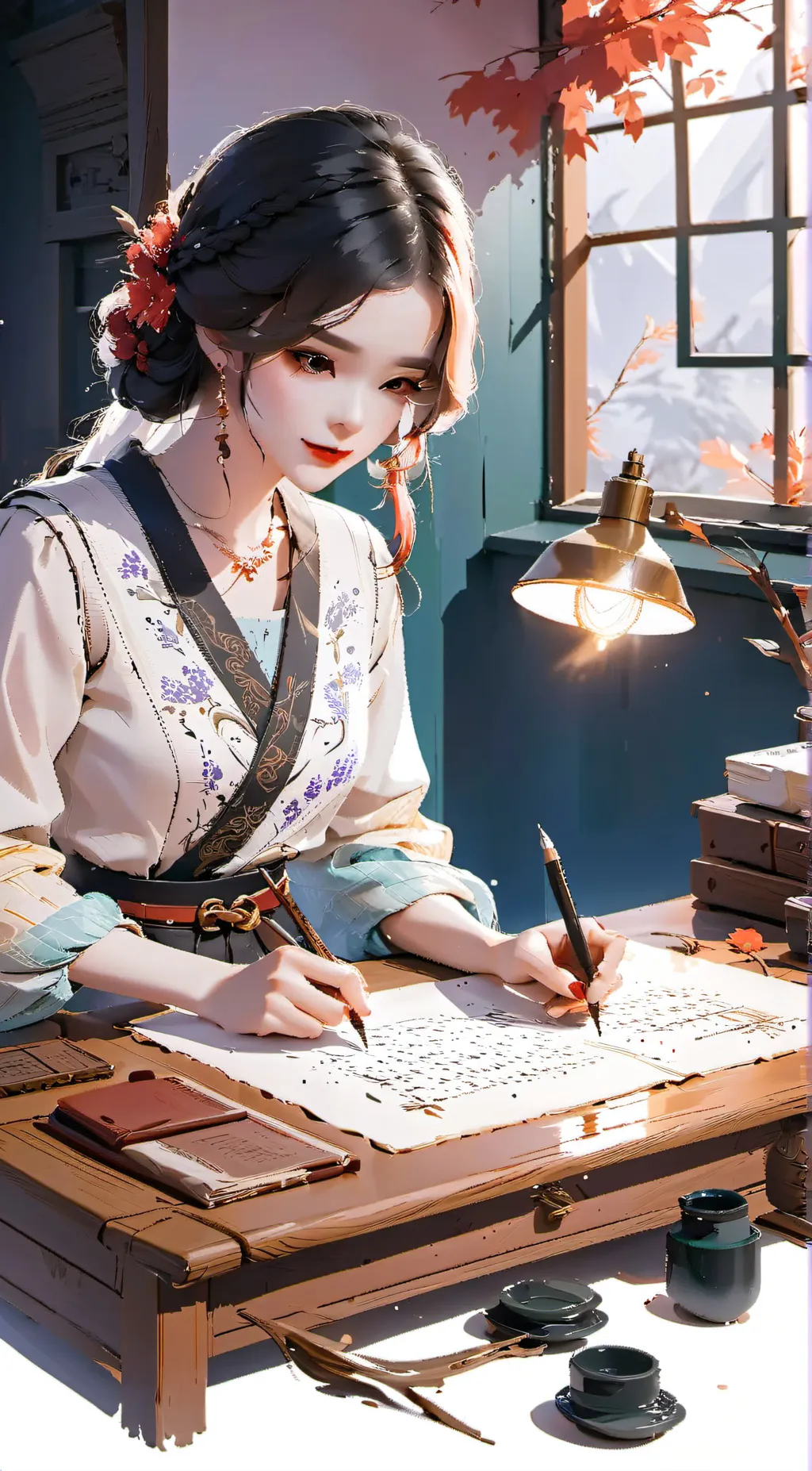 ai character: Autumn background