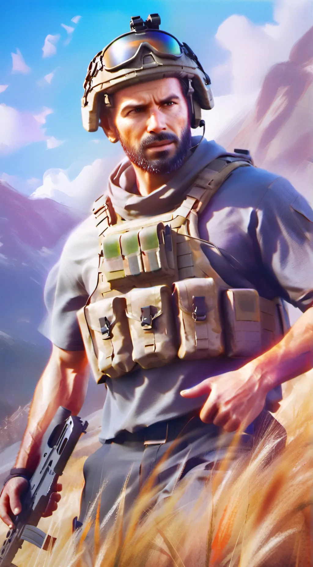 ai character: shperd background