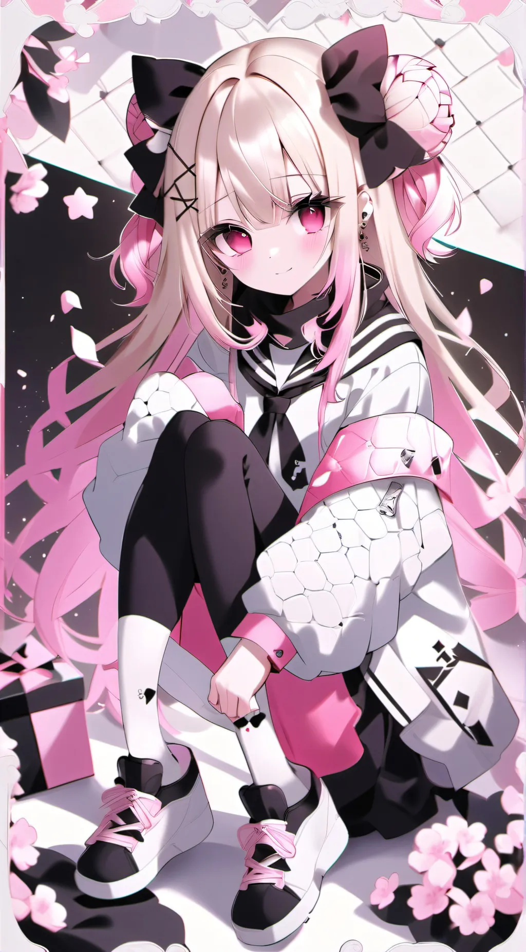 ai character: Pink  background