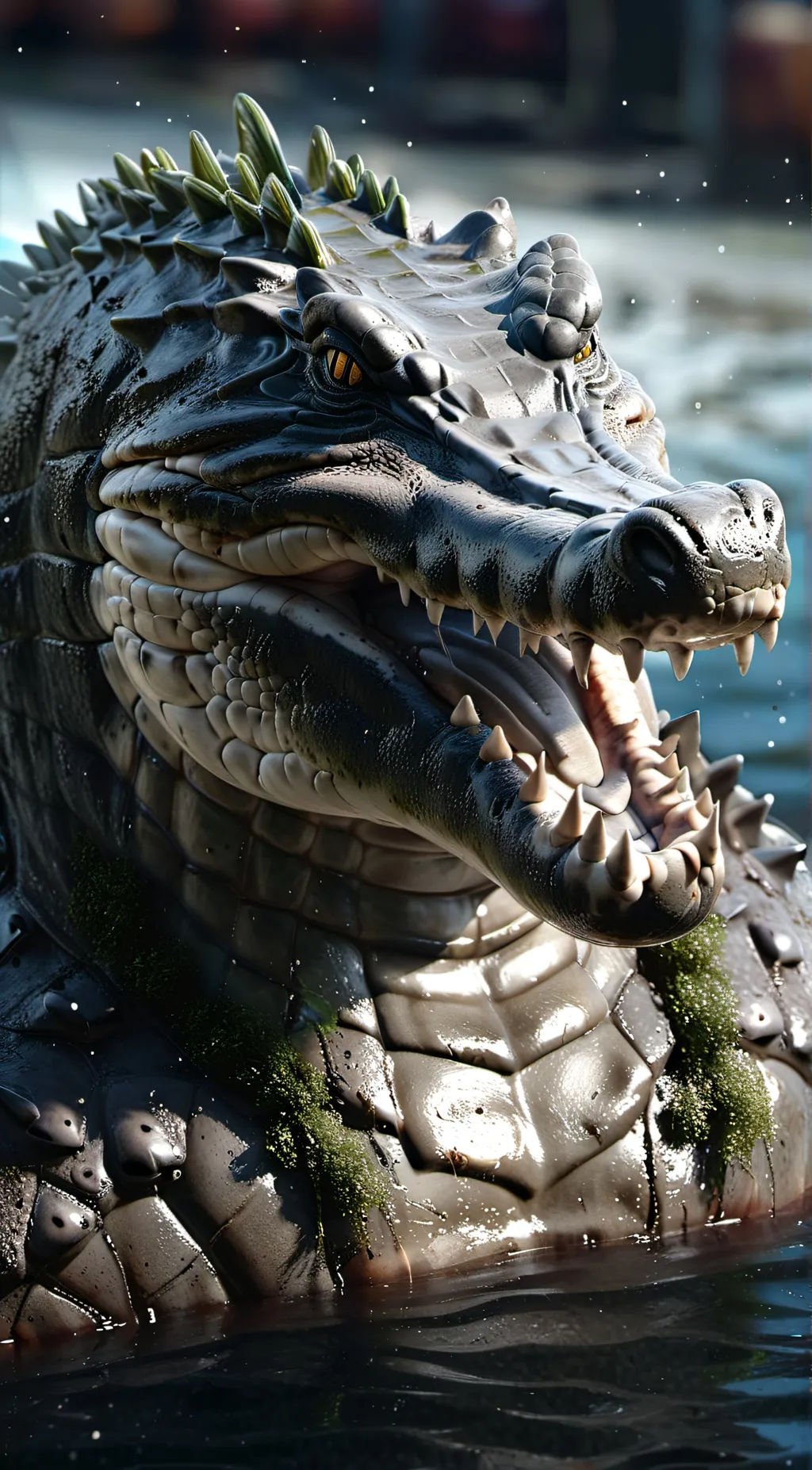 ai character: ancient crocodile background