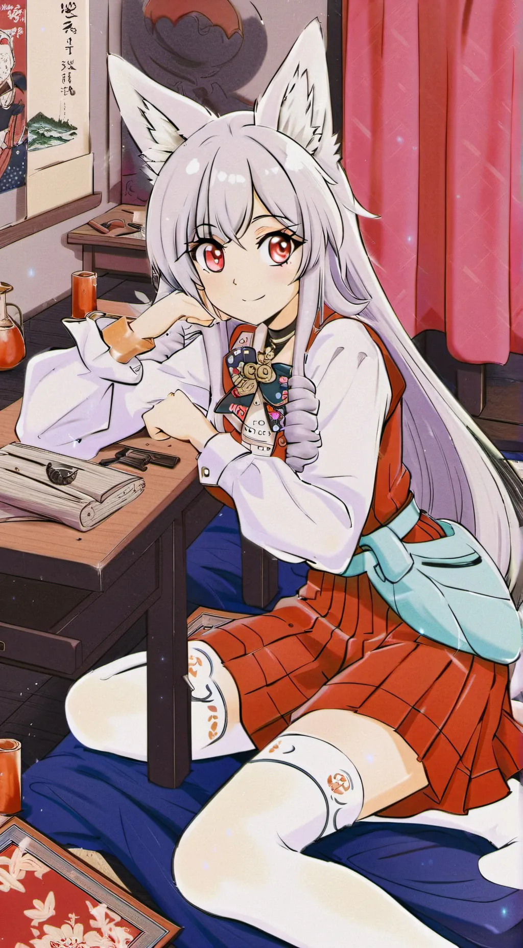 ai character: Kitty-sune/Crystal background