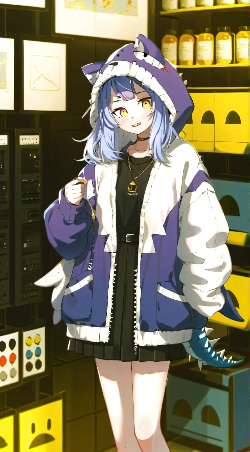 ai character: tv woman background