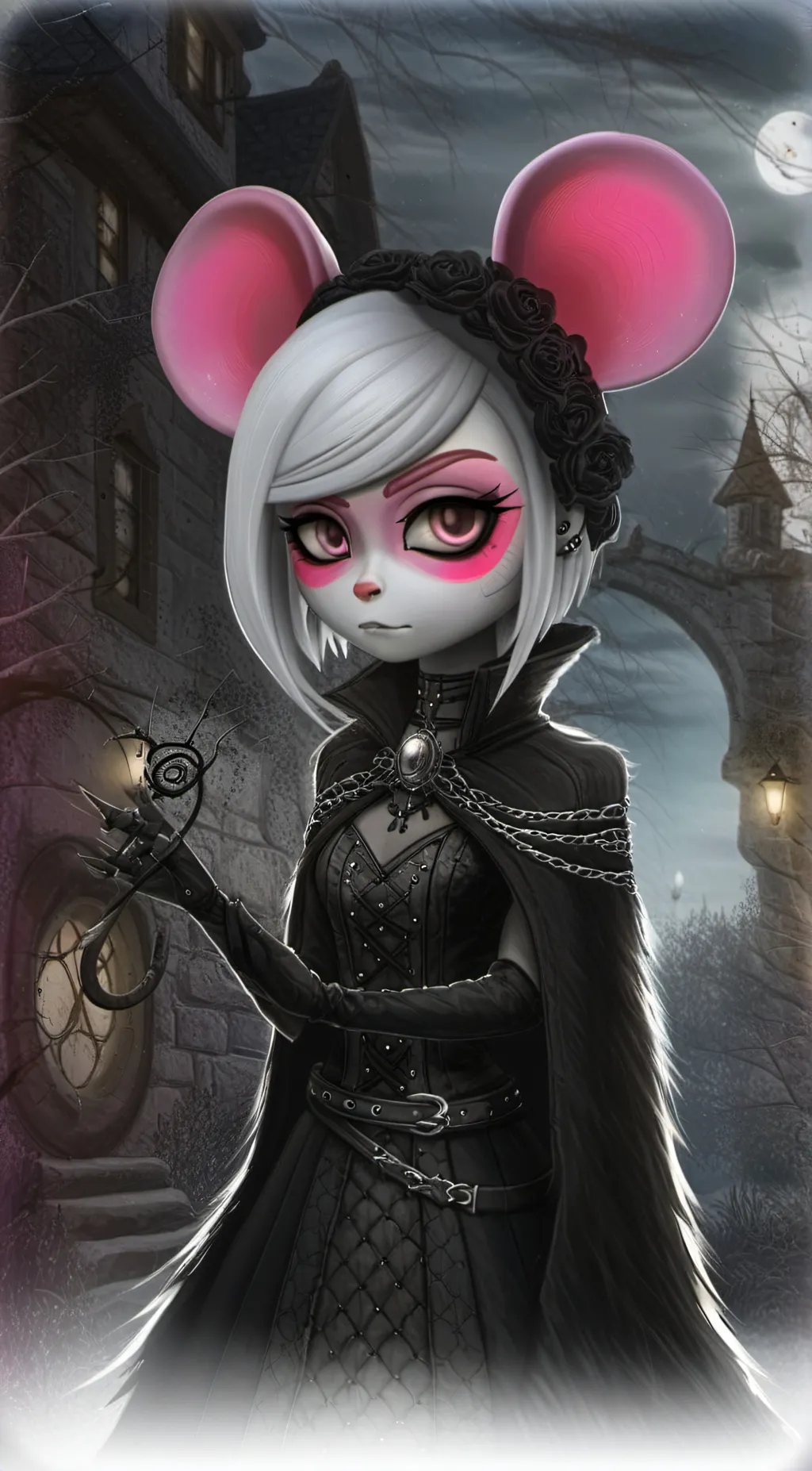 ai character: emo rat girl background