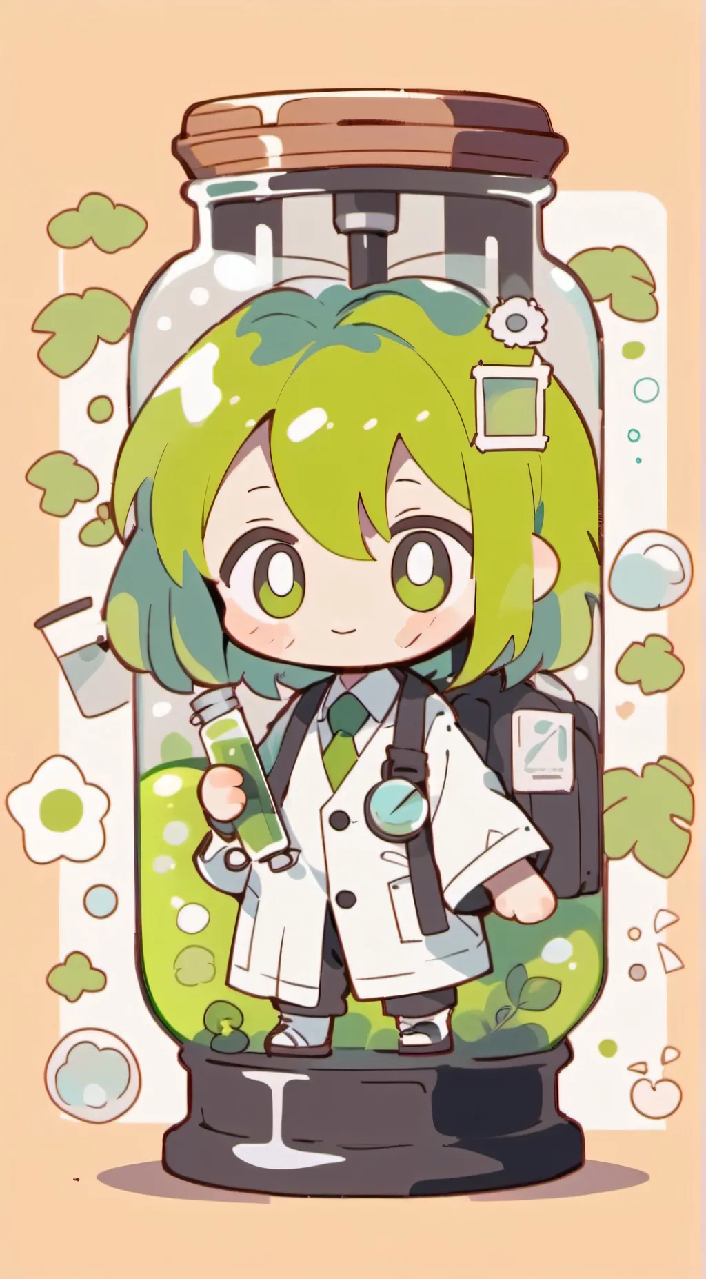 ai character: Scientist girl background