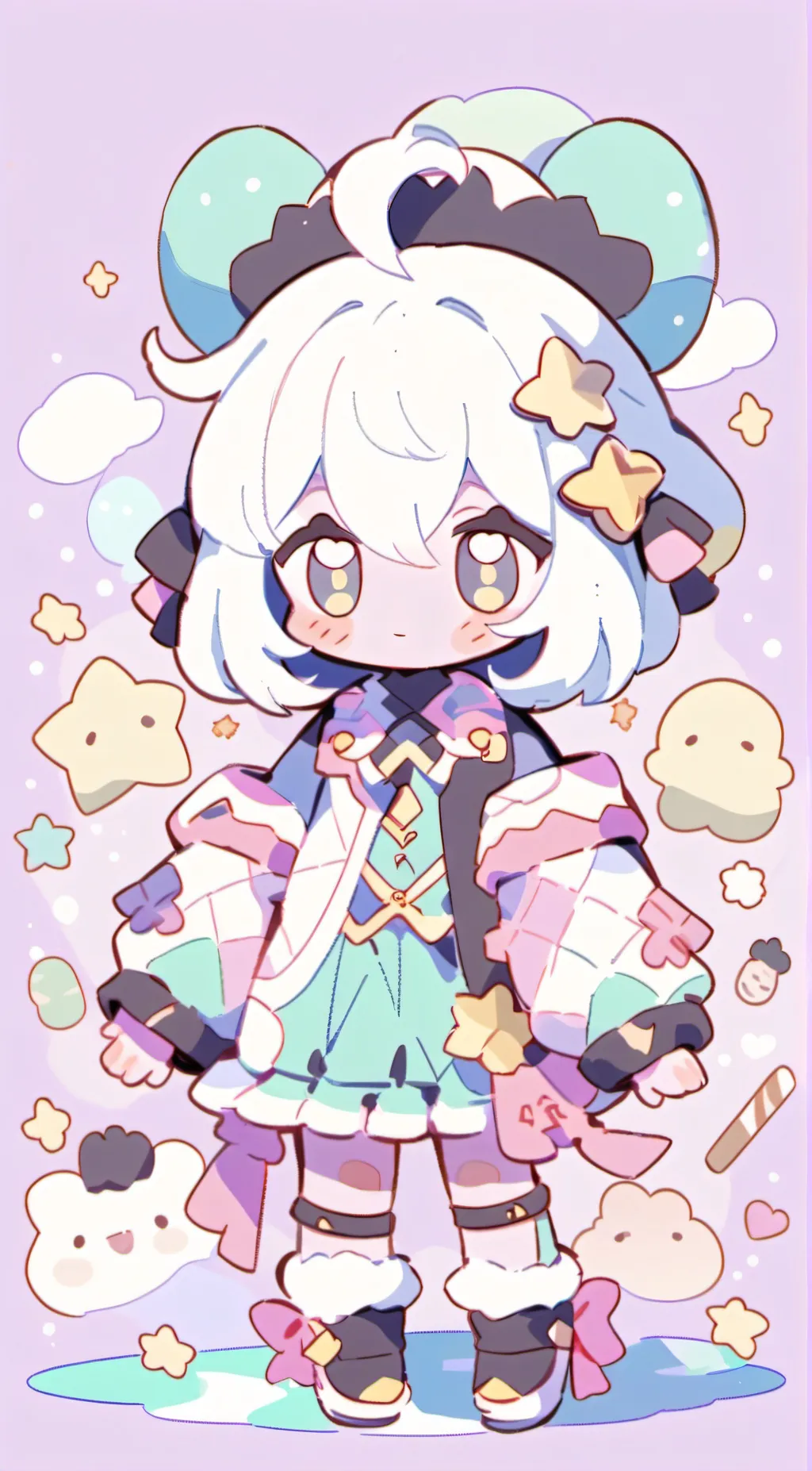 ai character: "milky way cookie background