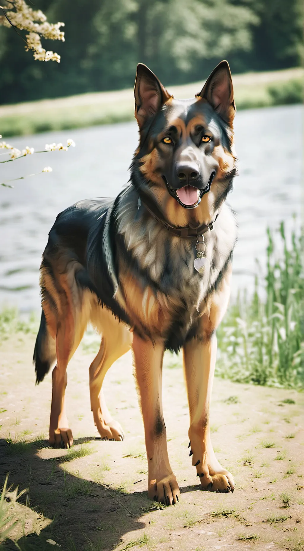 ai character: lake background