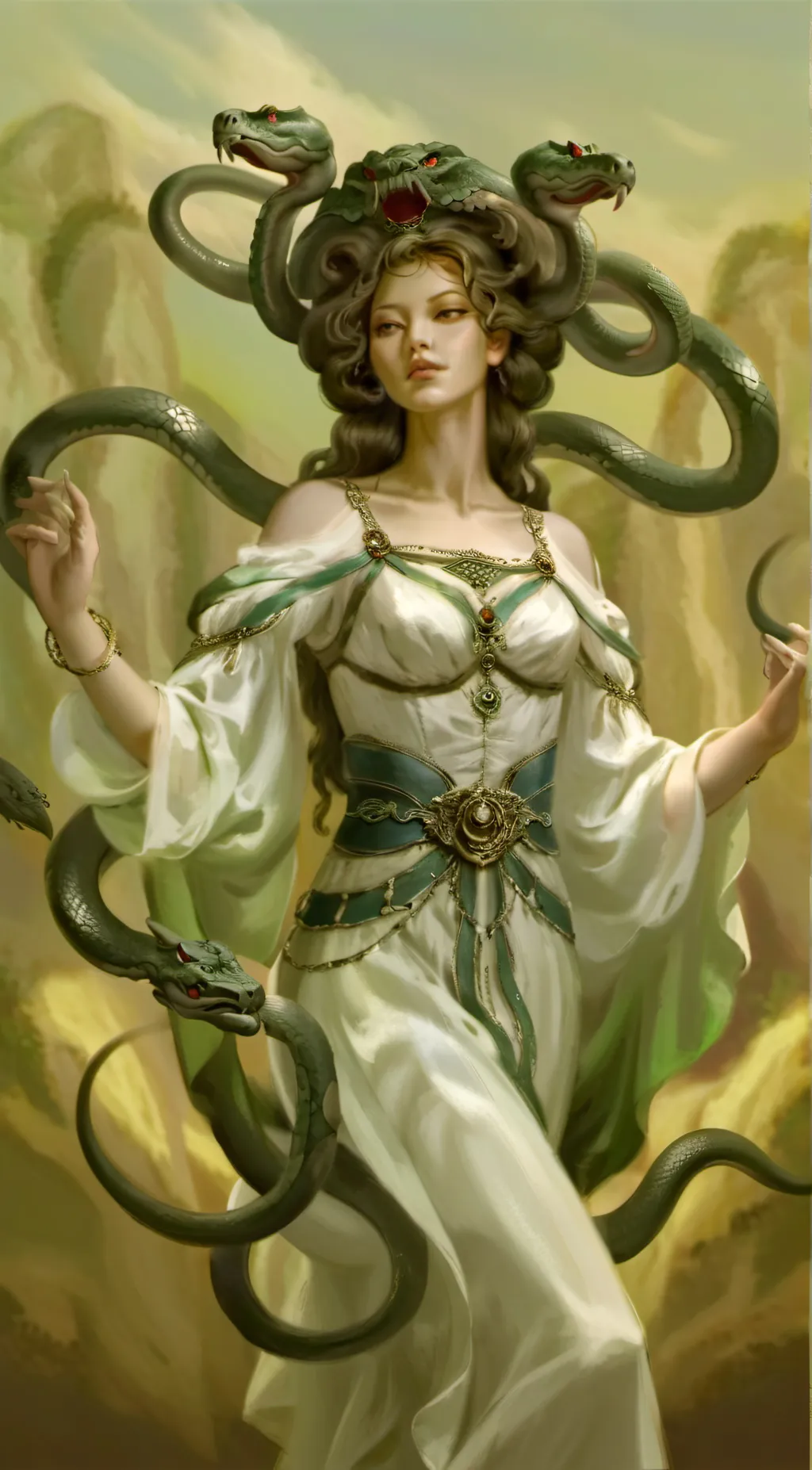 ai character: Medusa background