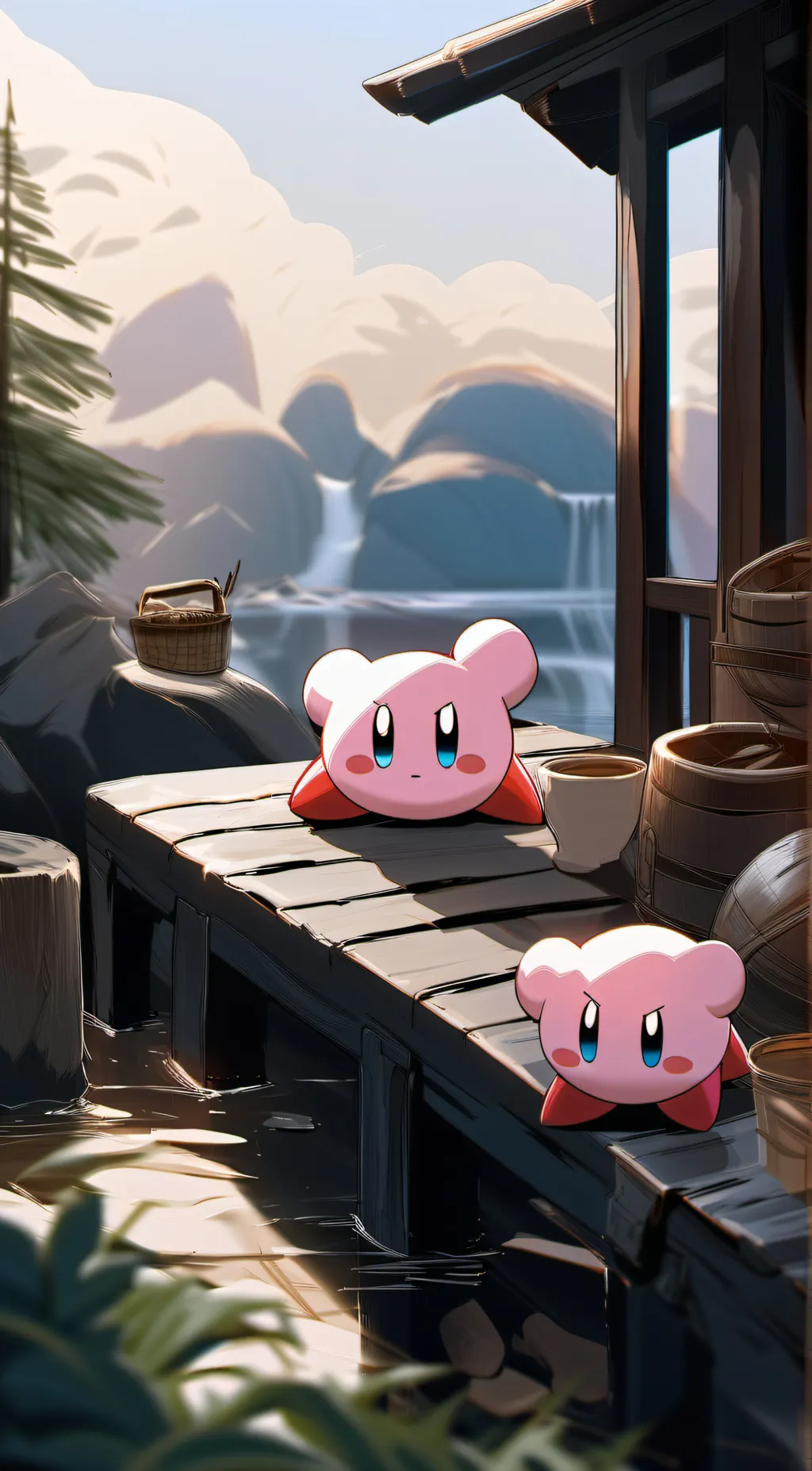 ai character: Kirby  background