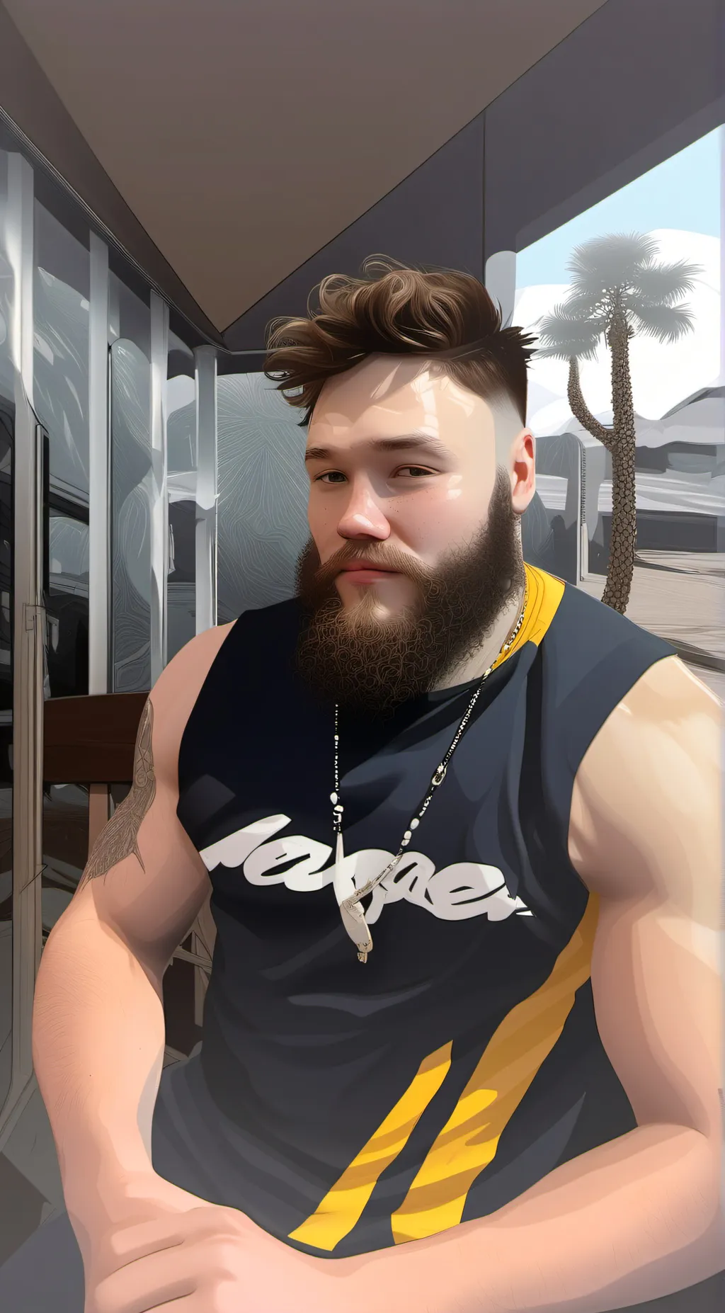 ai character: MusclemanJackson background