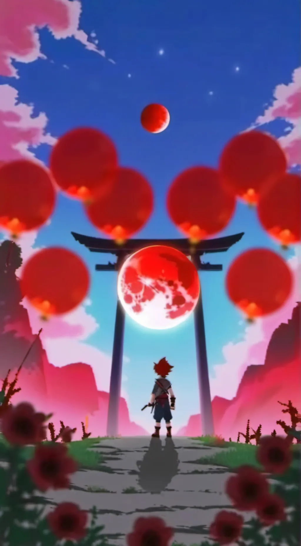 ai character: bloodmoon 🔴❤ background