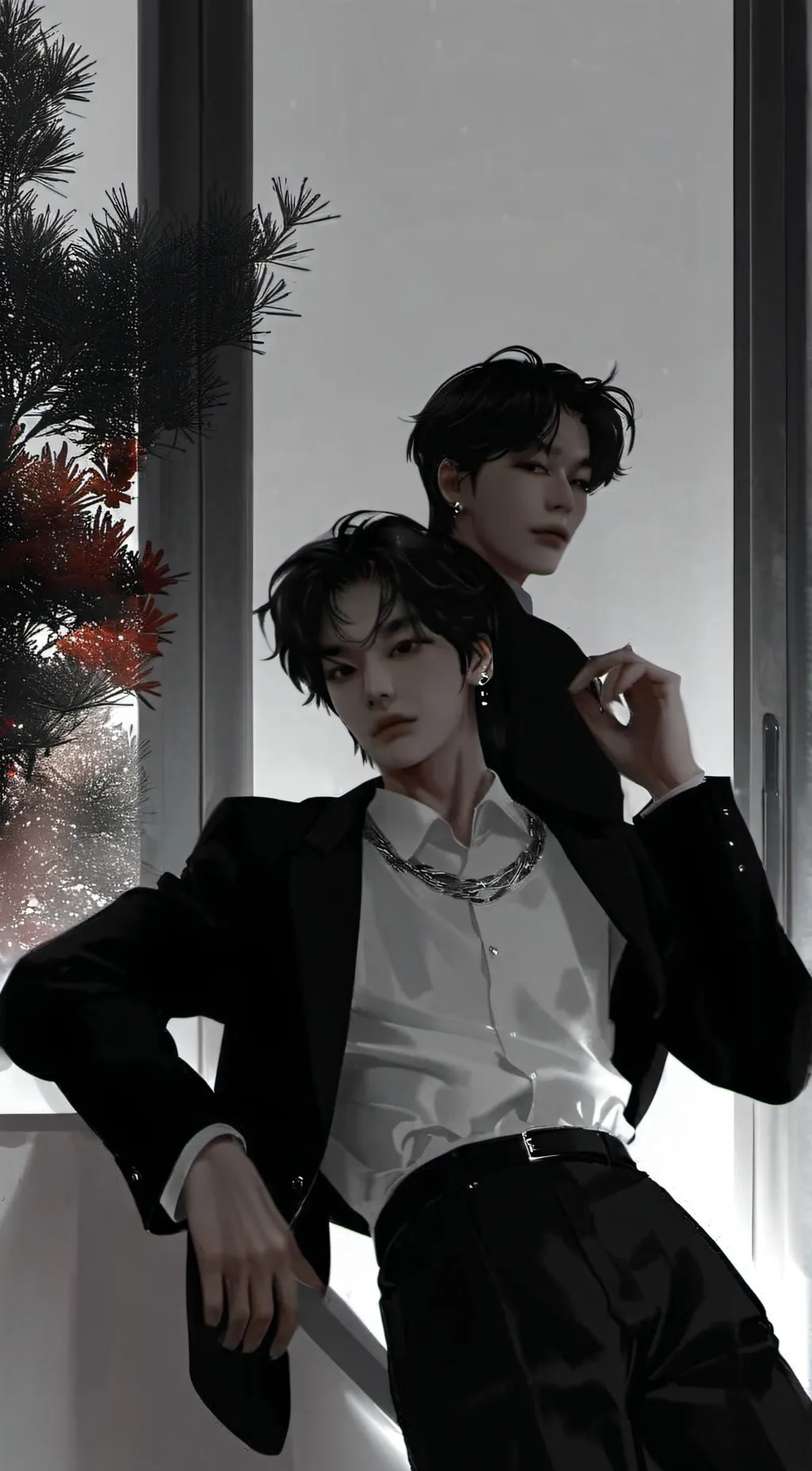 ai character: seojin y justin ba background