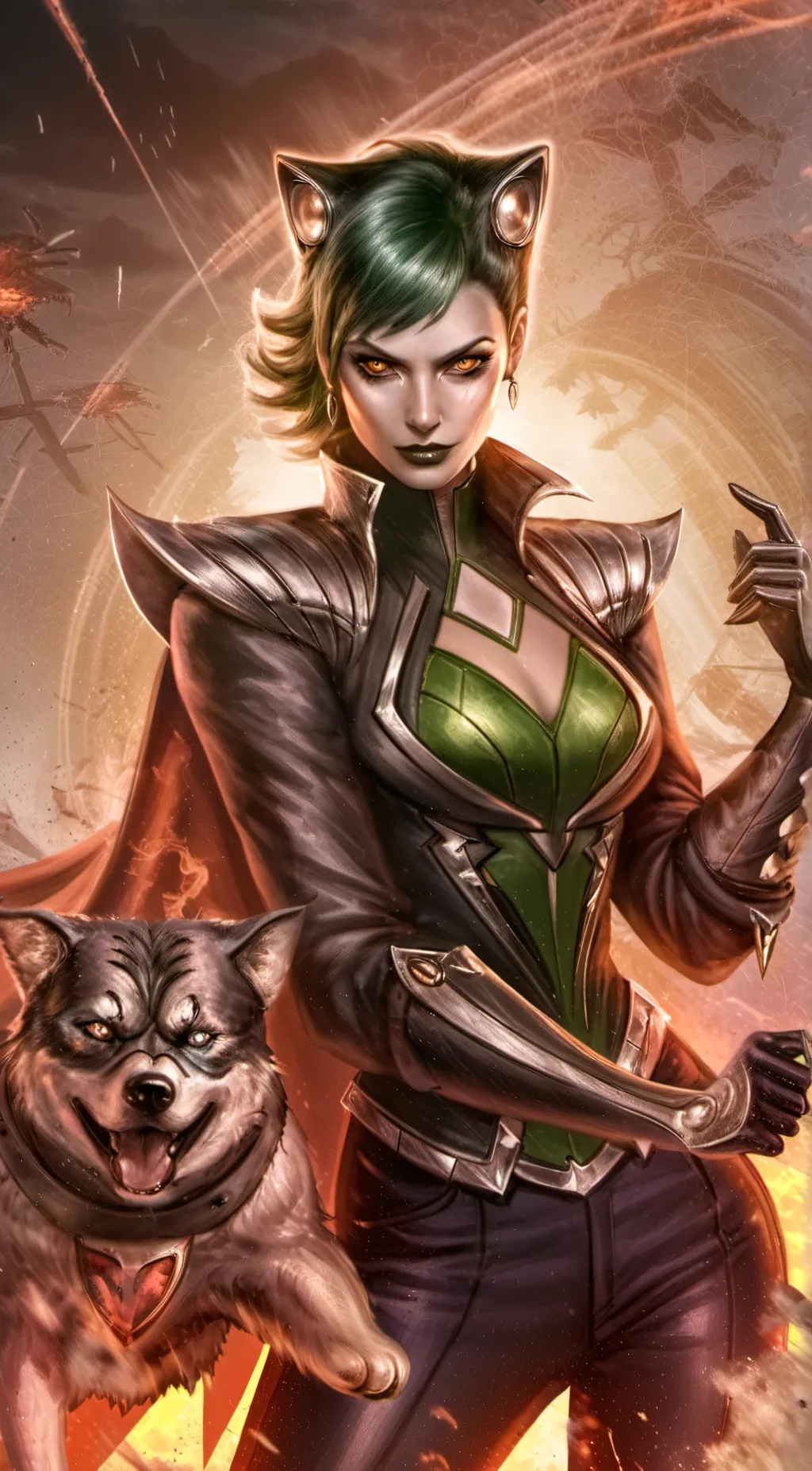 ai character: SuperVillain Jeni background