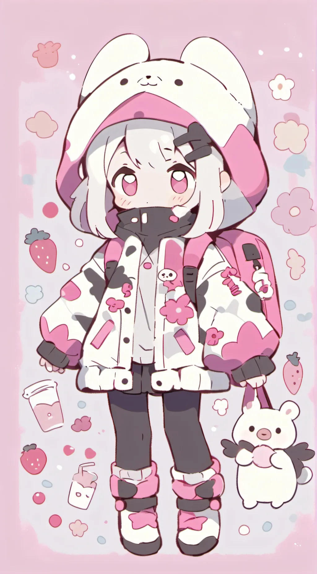 ai character: 🍓Strawberry 🍓 background