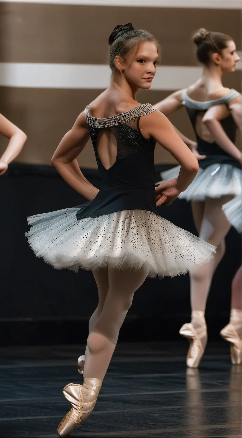 ai character: dance studio background