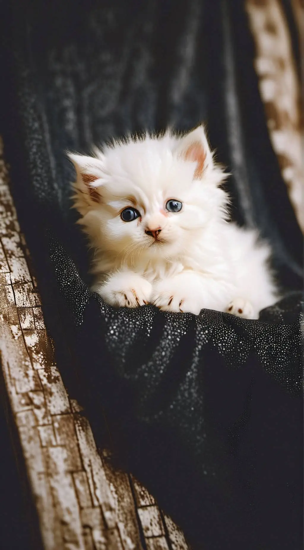 ai character: Newborn kitten  background