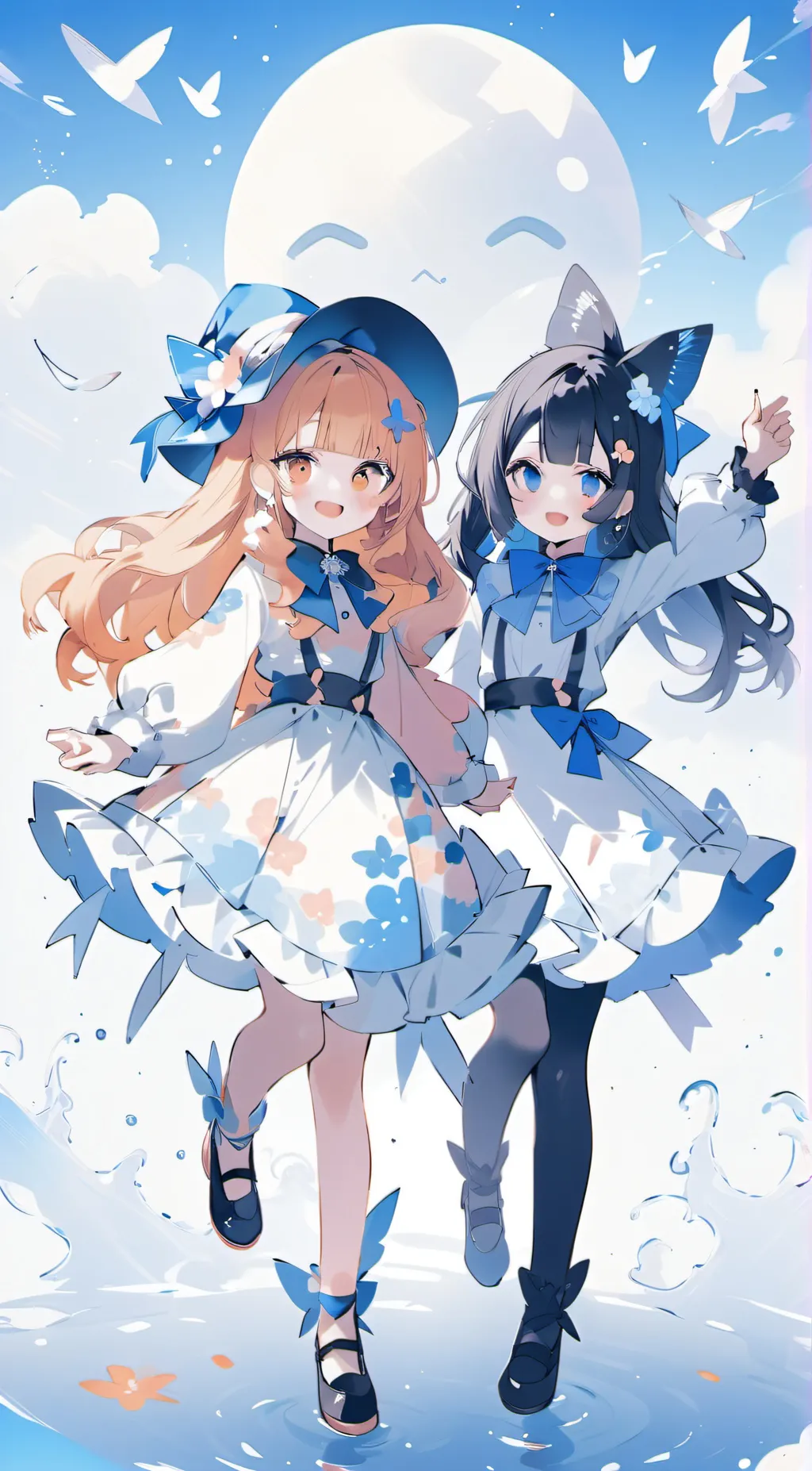 ai character: Mia and Zoey  background