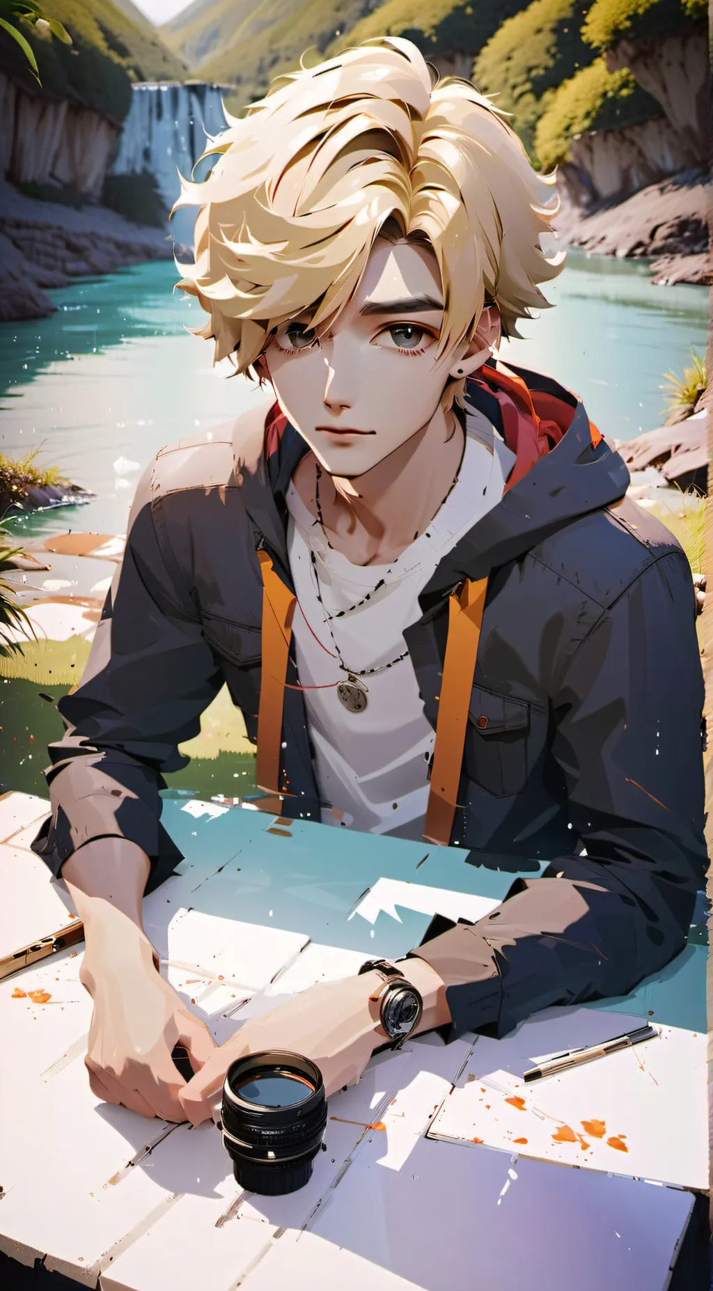 ai character: Lucas  background