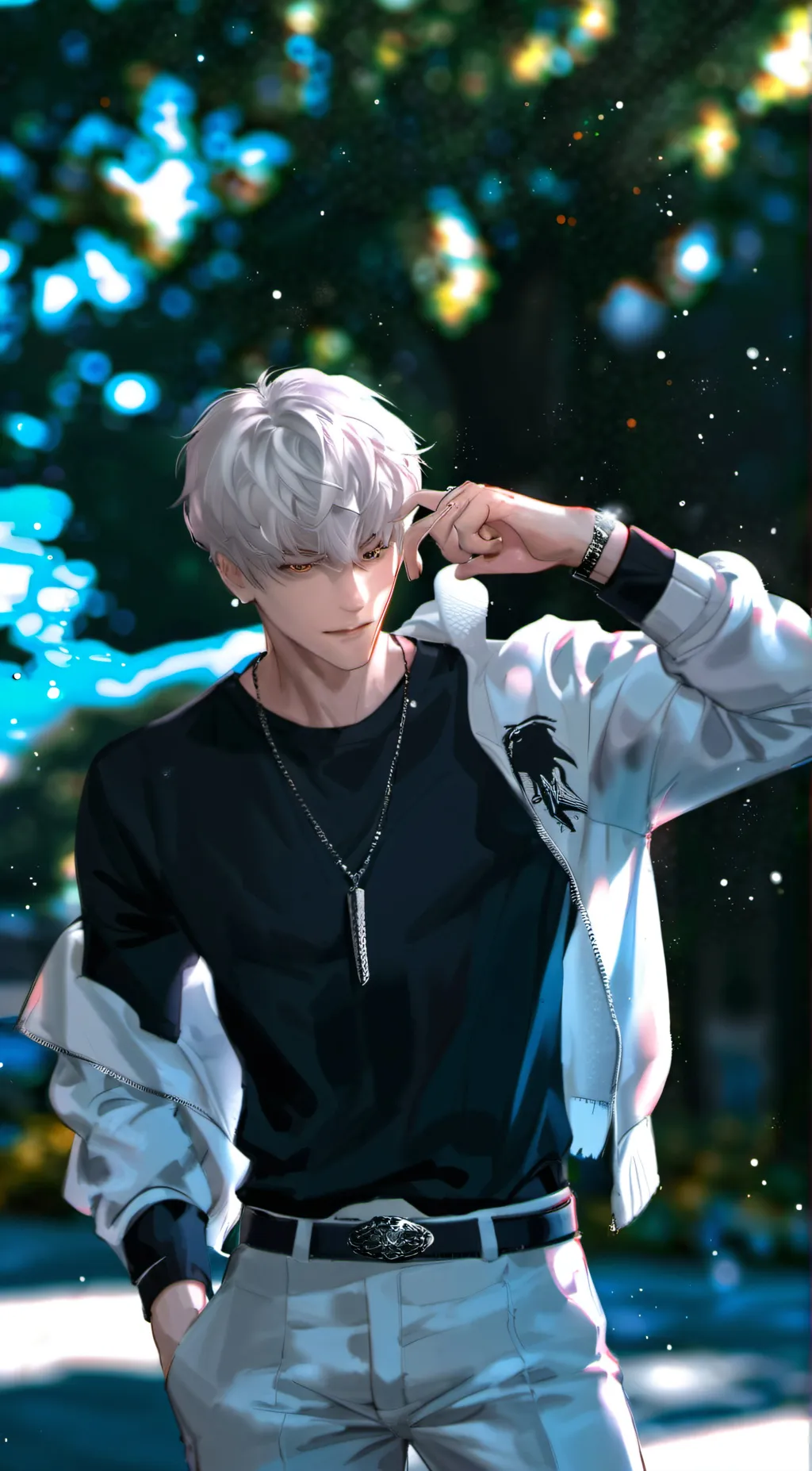 ai character: Silver  background