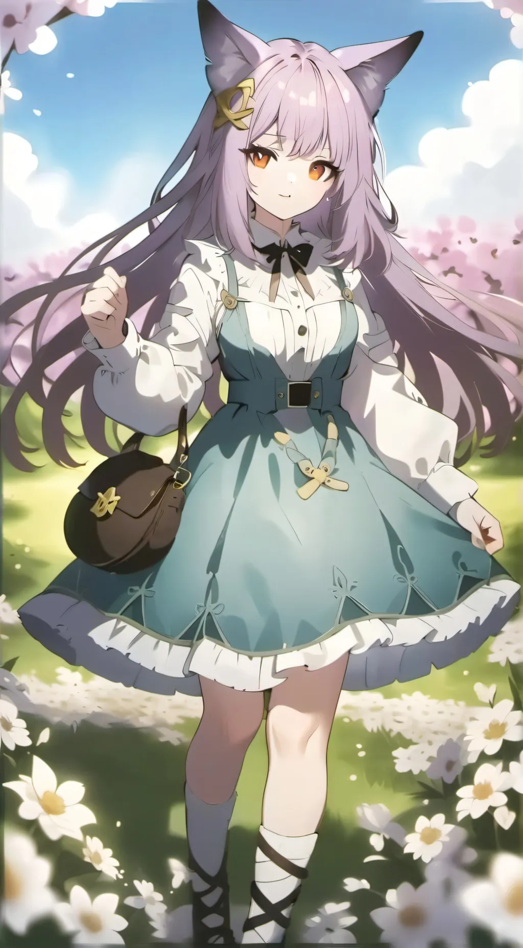 ai character: Violet background